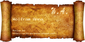 Wolfram Anna névjegykártya