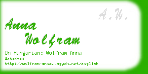 anna wolfram business card